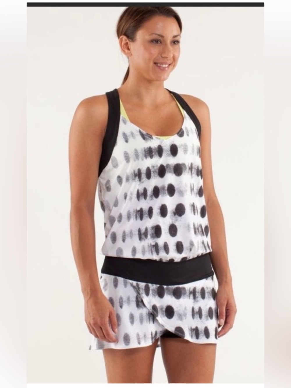 Lululemon Run For Your Money Jumper Romper with White Black Seaside Dot Size 6